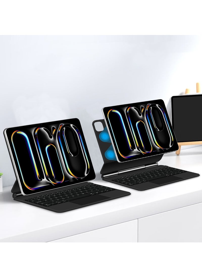 عام لوحة مفاتيح مغناطيسية لـ iPad Pro 11/13” 2024، تحتوي على لوحة تعقب متعددة اللمس، لوحة مفاتيح خلفية لاسلكية، قاعدة عائمة قابلة للتعديل بسهولة - Image 5