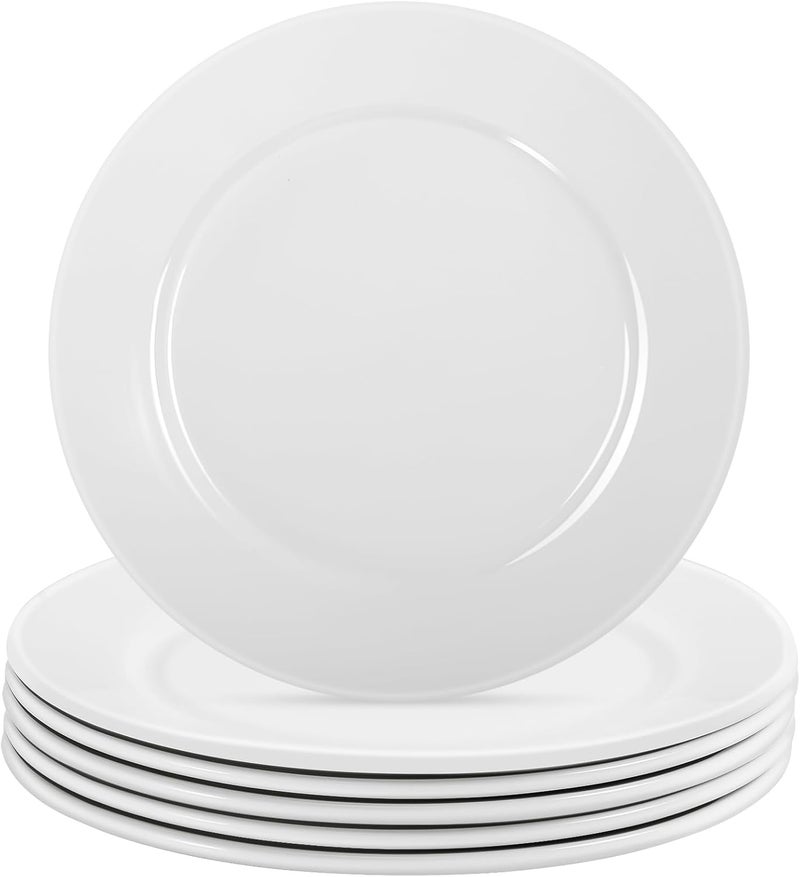 Tivcck Porcelain Dessert Plates8 Inch White Salad PlatesSmall Appetizer PlatesWhite Porcelain Dinner PlatesCeramic Dessert PlatesMicrowave  Dishwasher SafeSet of 6 - Image 1