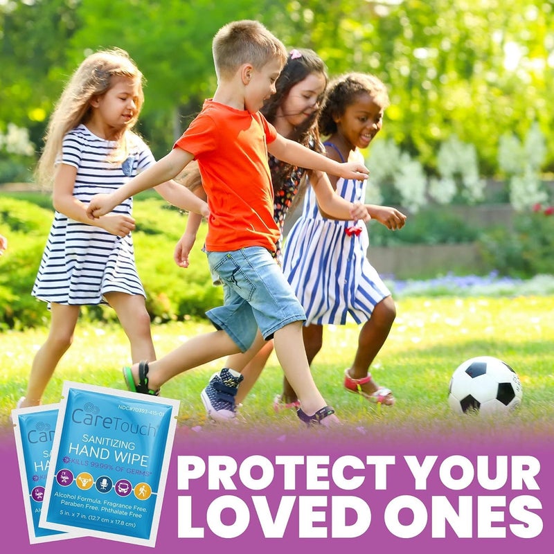 Care Touch Hand Sanitizer Wipes - 110 Hand Wipes Individually Wrapped - Travel Size - Sanitizing Wet Wipes for Home, Office & Outdoor Use - Image 5