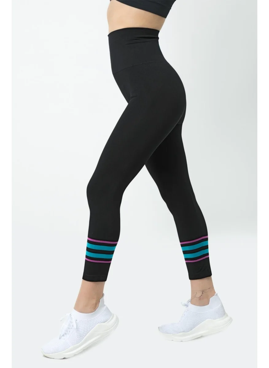 Gigotto Colorful Striped Seamless High Waist Sports Tights