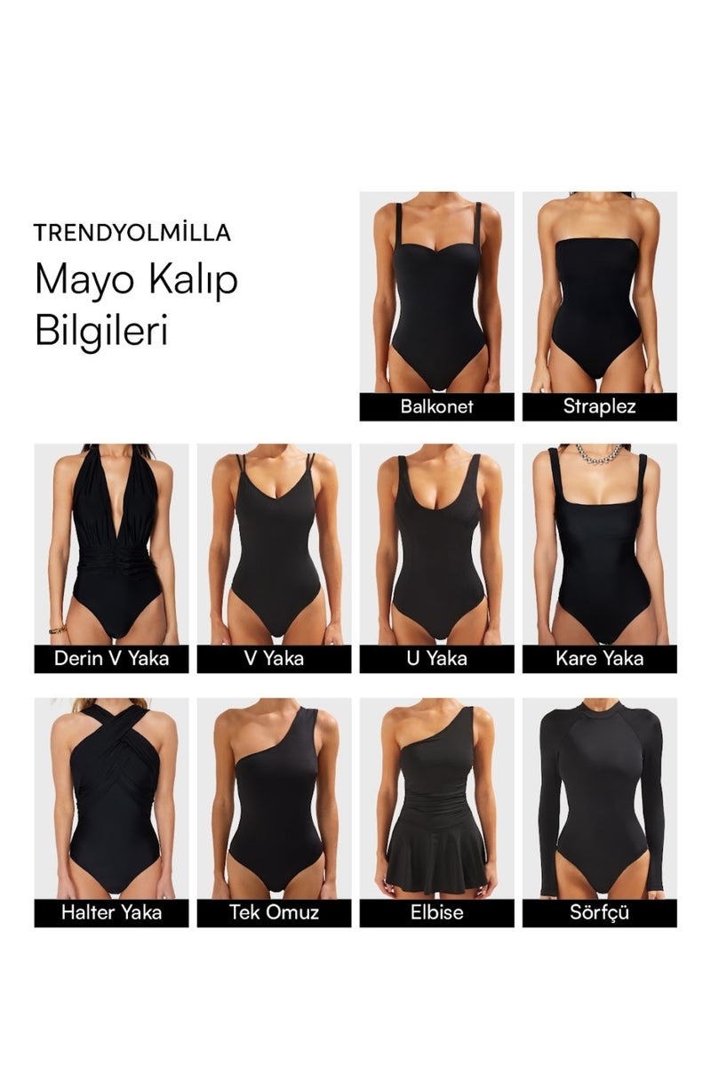 trendyol Floral Pattern Long Sleeve Surfer Regular Swimsuit Tbess26Ma00121 - Image 5