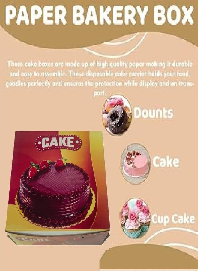 XilaMagic Paper Cake Box Set, 8x8x4 Inches, Gold, Pack of 10, Food Grade - Image 3