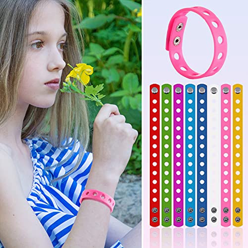 MTLEE 12 Pieces Silicone Wristbands Adjustable Rubber Bracelets Colorful Cute Charm Bracelets with Holes for Shoe Charm Boys Girls Birthday Party Award (Vivid Colors,8.3 Inch) - Image 5