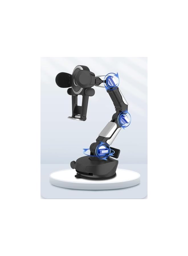 S-TOP Heavy Duty Phone Holder Mount, 360 Degree Rotating Ball Joint with Strong Suction Cup, Flexible Three Point Long Arm, Car Mobile Holder for Pixel Phones and Mobile Devices - Image 2