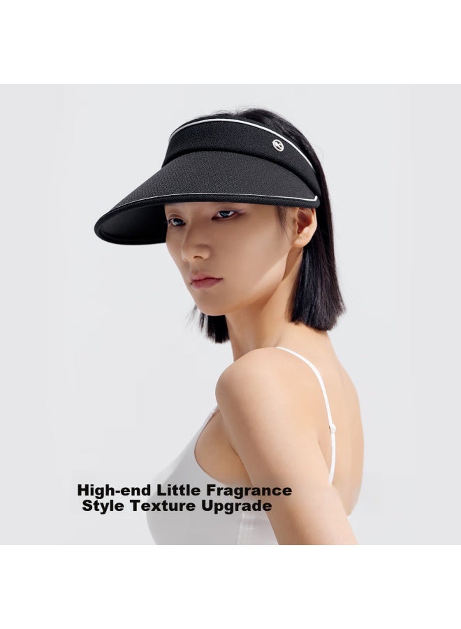 Vvc Chengyi Same Style Sun Protection Hat For Women, Summer Sun Hat, Full Face Sunshade Hat, Visor Hat, Elegant Black - Image 1