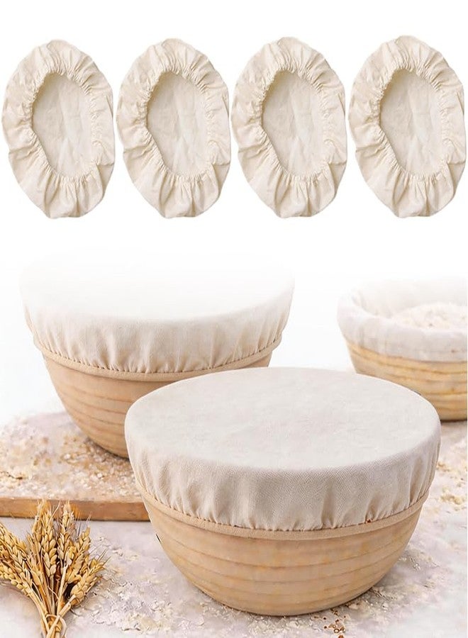 Yopolaz 4 Pack Sourdough Bowl Covers - Reusable Bowl Covers for Bread Proofing - Cotton Bowl Covers with Elastic Stretch Fits 5”-8.5” Diameter Bowls and Jar Mouth, Machine Washable (White) - Image 1