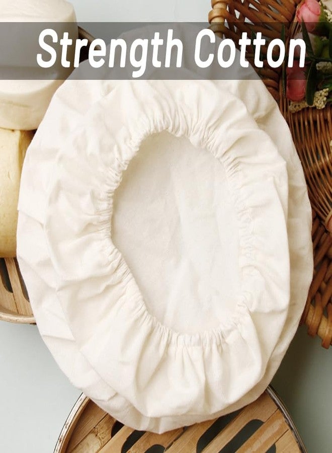 Yopolaz 4 Pack Sourdough Bowl Covers - Reusable Bowl Covers for Bread Proofing - Cotton Bowl Covers with Elastic Stretch Fits 5”-8.5” Diameter Bowls and Jar Mouth, Machine Washable (White) - Image 3
