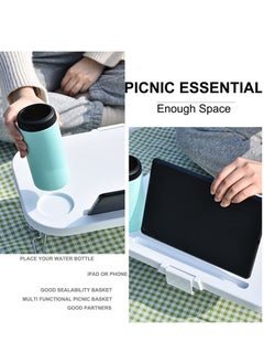 MIXDE 15L Folding Outdoor Picnic Storage Basket Bag with Lid Tray Table  Collapsible Tube with Handle  Foldable Basin Bucket  Washing Up Bowl  Car Trunk Organizer for Camping  BBQ Beach  - Image 5