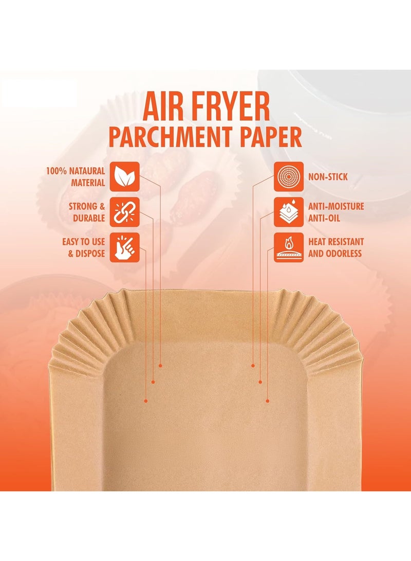 100 Pcs Air Fryer Disposable Paper Liner, Air Fryer Liners Square, Baking Paper for Air Fryer Water-proof, Parchment Paper for Baking Roasting Microwave, 16 CM (6.3 inch) - Image 3