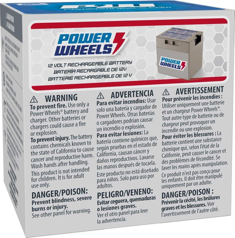 Power Wheels 12-Volt Rechargeable Battery, Replacement Battery For Ride-On Vehicles - Image 4