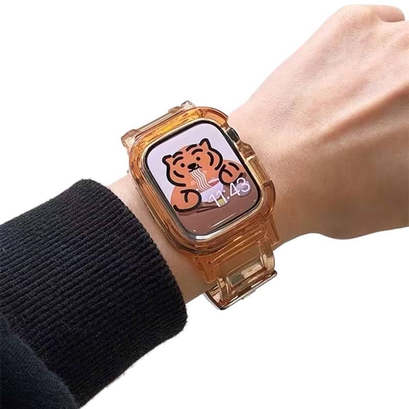 AD سوار ساعة ذكية متوافق مع Apple Watch / SE بملاءمة قابلة للتعديل وحزام بديل للاستخدام اليومي باللون بني قابل للتعديل باللون البني - Image 1