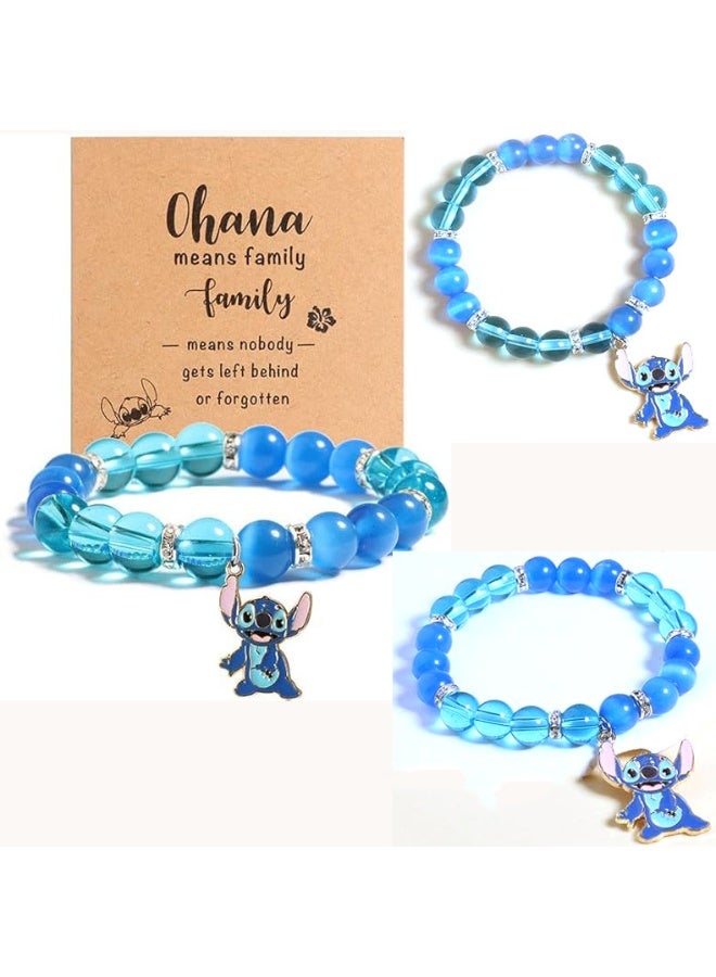 Stitch Cartoon Crystal Beaded Fashion Bracelet 2 Pack for Men and Women - Image 2