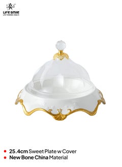 Life Smile LIFE SMILE Cake Stand with Lid - Multifunctional Serving Dish and Cake Plate,Use as Salad Bowl/Veggie Platter/Punch bowl/Desert Platter/Nachos & Salsa Plate  - Image 2
