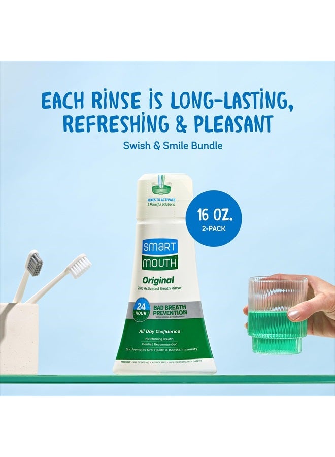 SmartMouth Original Activated Mouthwash - Adult Mouthwash for Fresh Breath - Oral Rinse for 24-Hour Bad Breath Relief with Twice Daily Use - Fresh Mint Flavor, 16 fl oz (2 Pack) - Image 3