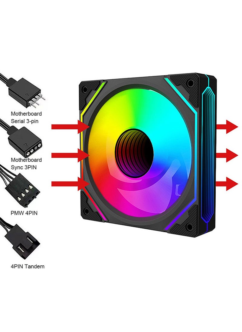 LOVINGCOOL - 120mm PC Case Cooler Fan, ARGB 5V 3-Pin and 4-Pin PWM Silent Computer Fan, Infinite Space Lighting Effects - Image 1