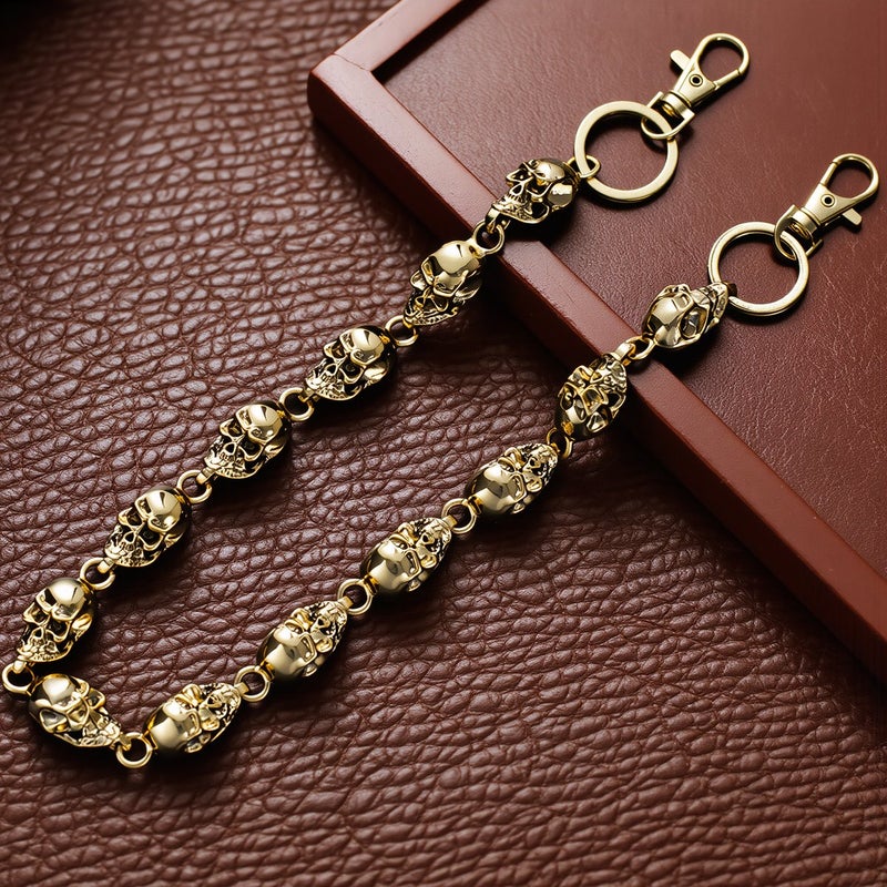 Skull Pant Chain 14K Gold Plated Metal Unisex Punk Hip Hop Jean Waist Decor - Image 3
