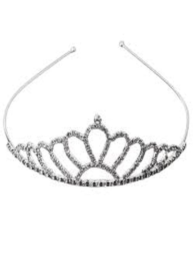 EvoNest Crystal Crown Tiara for Baby Girls - Elegant Look Hair Accessory Hair Band for 8-14 years Kids - (Silver) - Image 1