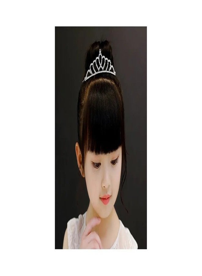 EvoNest Crystal Crown Tiara for Baby Girls - Elegant Look Hair Accessory Hair Band for 8-14 years Kids - (Silver) - Image 2