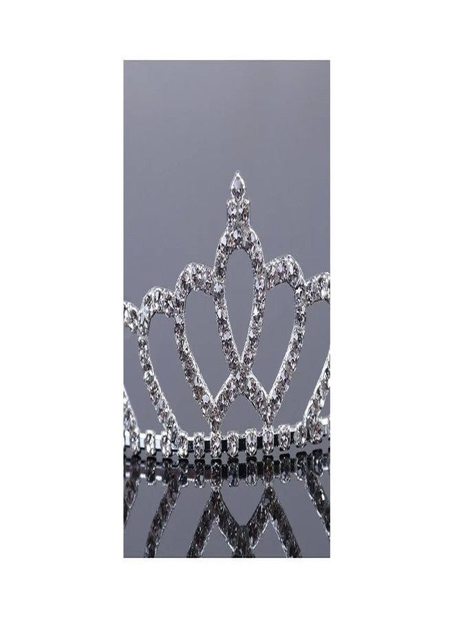 EvoNest Crystal Crown Tiara for Baby Girls - Elegant Look Hair Accessory Hair Band for 8-14 years Kids - (Silver) - Image 4