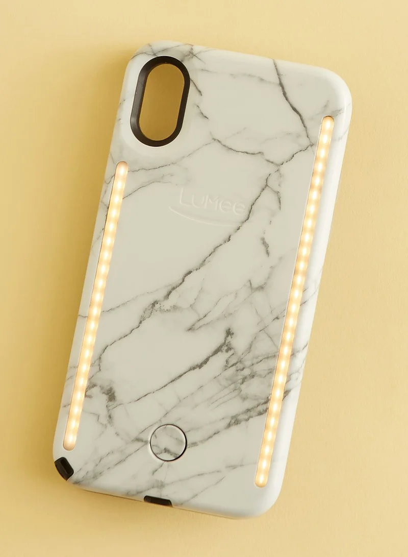 LuMee DUO iPhone X - White Marble 2