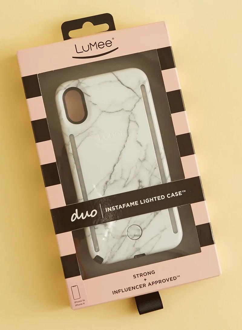 LuMee DUO iPhone X - White Marble 2