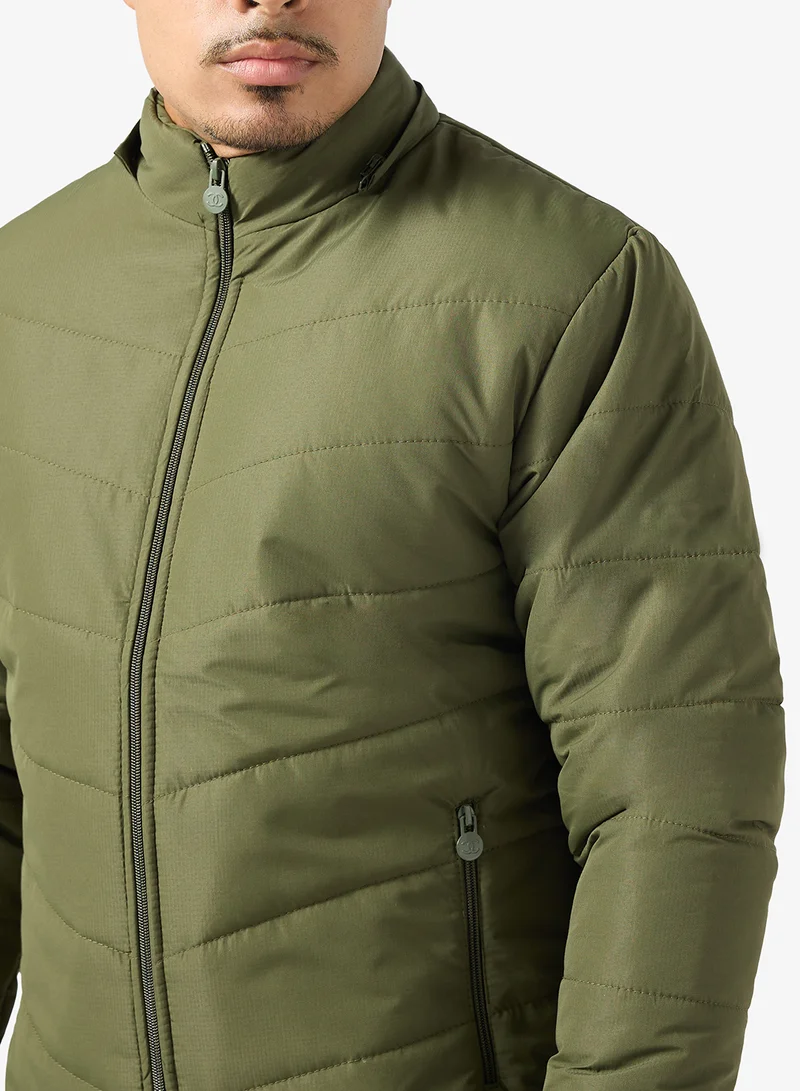 Seventy Five  Casual Zip Through Puffer Jacket With Hood for Men | Best Price UAE