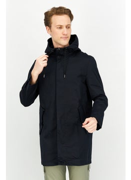 Jack Jones Men Solid Hooded Long Sleeve Parka Jacket, Navy Blue  - Image 1