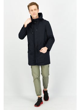 Jack Jones Men Solid Hooded Long Sleeve Parka Jacket, Navy Blue  - Image 4