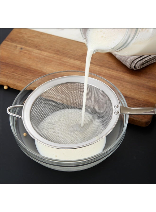 Stainless Steel Fine Mesh Strainer Kitchen Colander Sieve with Handle, 8.5cm Mesh, 14.3in Total Length - Image 2