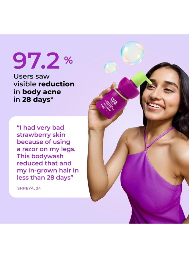 FoxTale 2% Salicylic Acid Exfoliating Body Wash With Zinc Pca|Reduces Body Acne, Strawberry Skin & Ingrown Hair|Smoothens Uneven Texture In 28 Days|Body Wash Men & Women|Exfoliating Shower Gel|250 Ml - Image 5