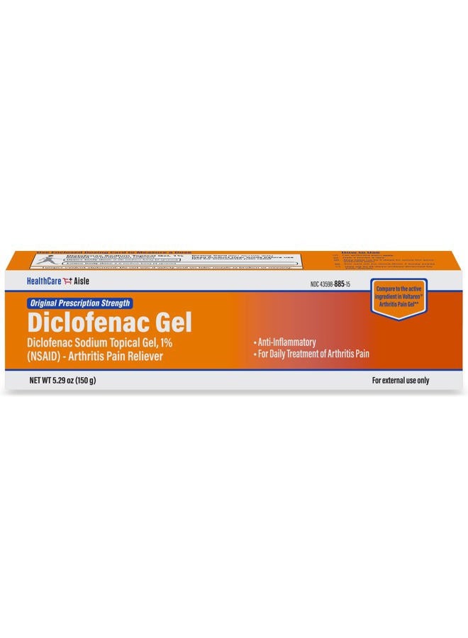 HealthCareAisle Diclofenac Gel, 1%, Arthritis Pain Relief - 150 g tube - Original Prescription Strength (NSAID) - Image 1