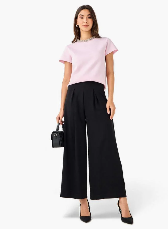 Iconic Iconic Regular Fit Top with Embellishment