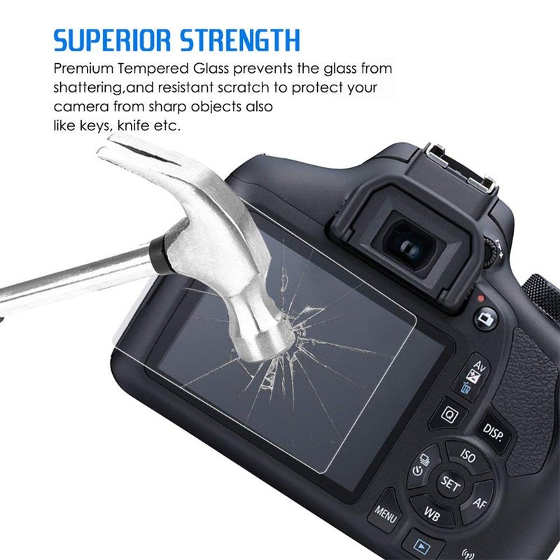 Careflection Premium 2.5D Tempered Glass for Canon EOS 1200D, Canon EOS 1300D, Canon EOS Rebel T6, Canon EOS Rebel T5 Tempered Glass Screen Protector, Anti-Scratch, Bubble Free - Image 3