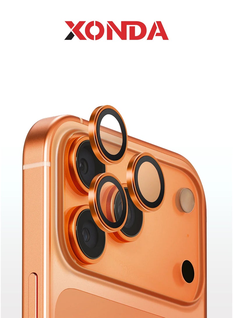 Xonda IPhone 17 Pro/Pro Max Camera Lens Protector Orange Color - HD Clarity, Easy and Precise Installation, Scratch Resistant,2-Pieces. - Image 1