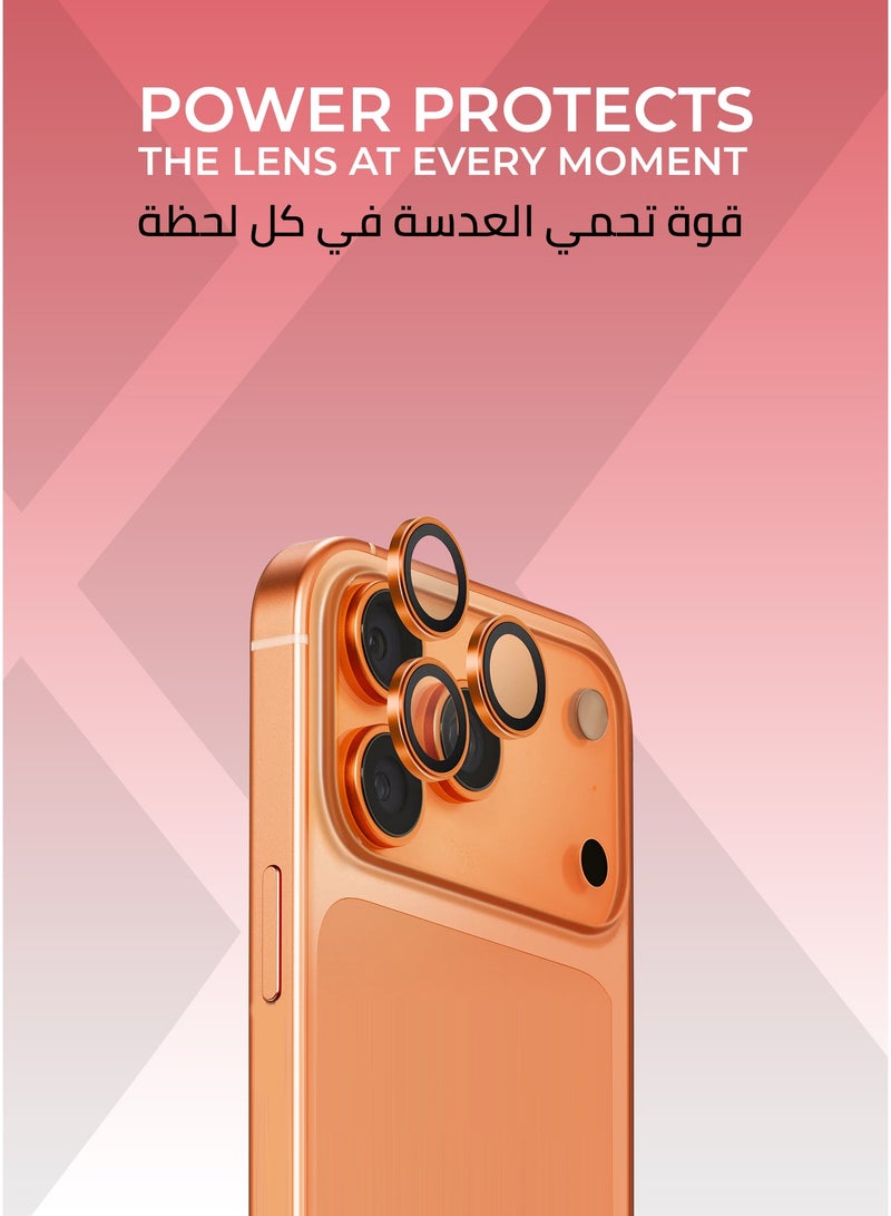 Xonda IPhone 17 Pro/Pro Max Camera Lens Protector Orange Color - HD Clarity, Easy and Precise Installation, Scratch Resistant,2-Pieces. - Image 2