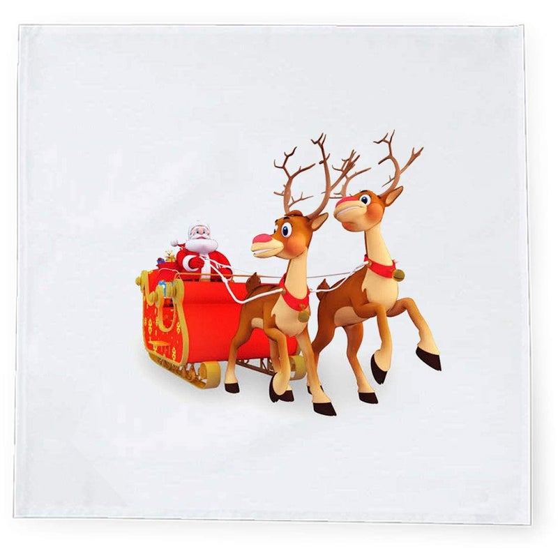 Khakee 6 Pcs Christmas Theme Tafta Silk Table Napkins 10x 10 for Xmas Decoration Christmas OrnamentsChristmas Gift npxmas40P - Image 2