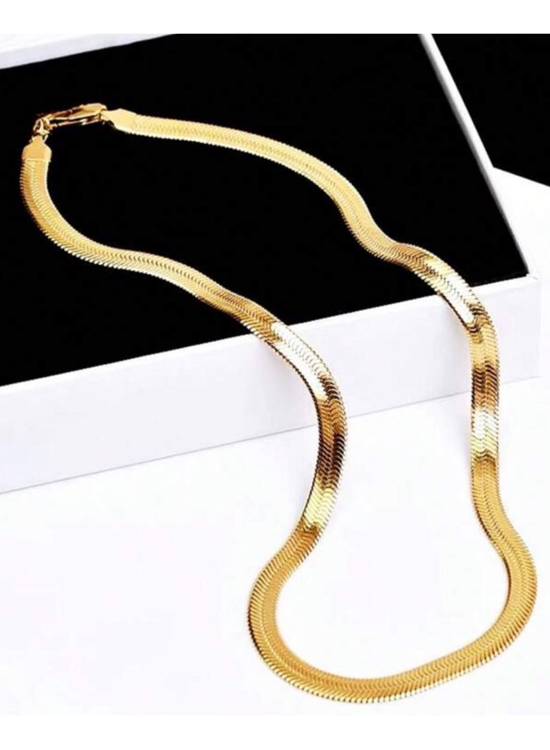 إيكوال سلسال نسائي مصنوع من الاستانلس ستيل مطلي باللون الذهبي - Image 4