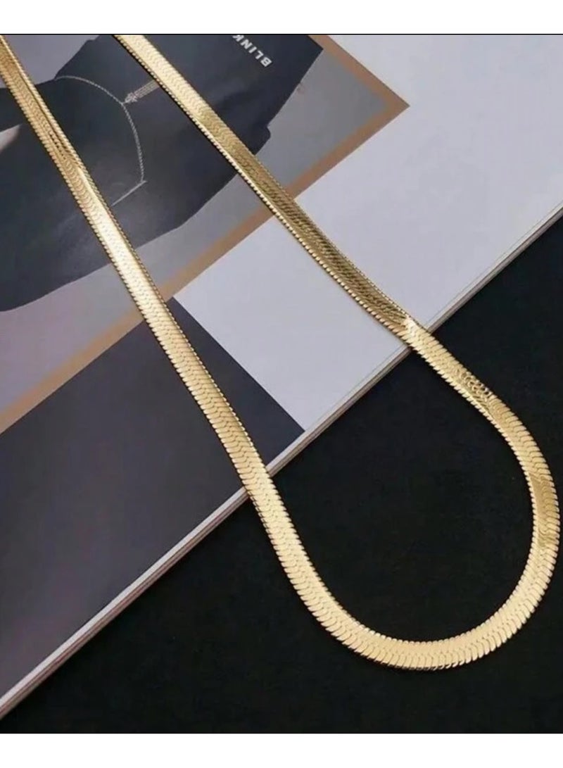 إيكوال سلسال نسائي مصنوع من الاستانلس ستيل مطلي باللون الذهبي - Image 5