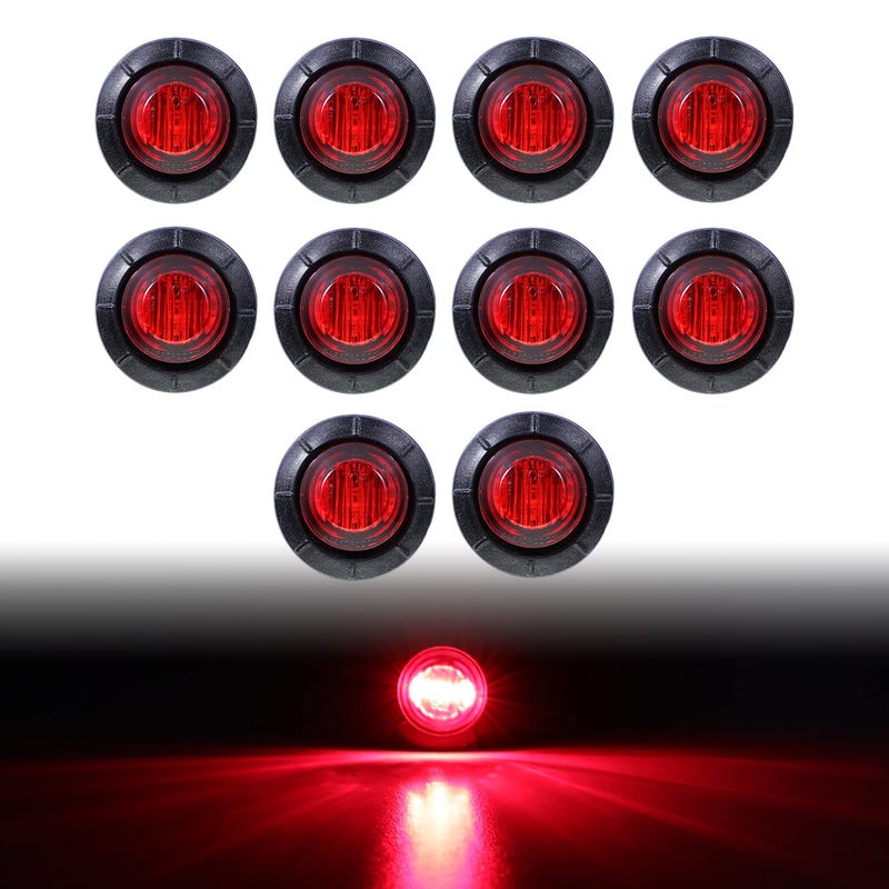 TMH (10 Pcs 3/4 Inch Mount Red LED Clearance Markers Bullet Marker lights, side marker lights, led marker lights, led side marker lights, led trailer marker lights, rv marker lights - Image 3