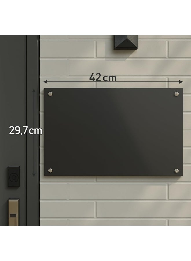 Horoof Home Horoof Home® Black Acrylic design with Standoffs – 21x29.7 cm, Durable & Sleek Business or Home Plaque  - Image 2