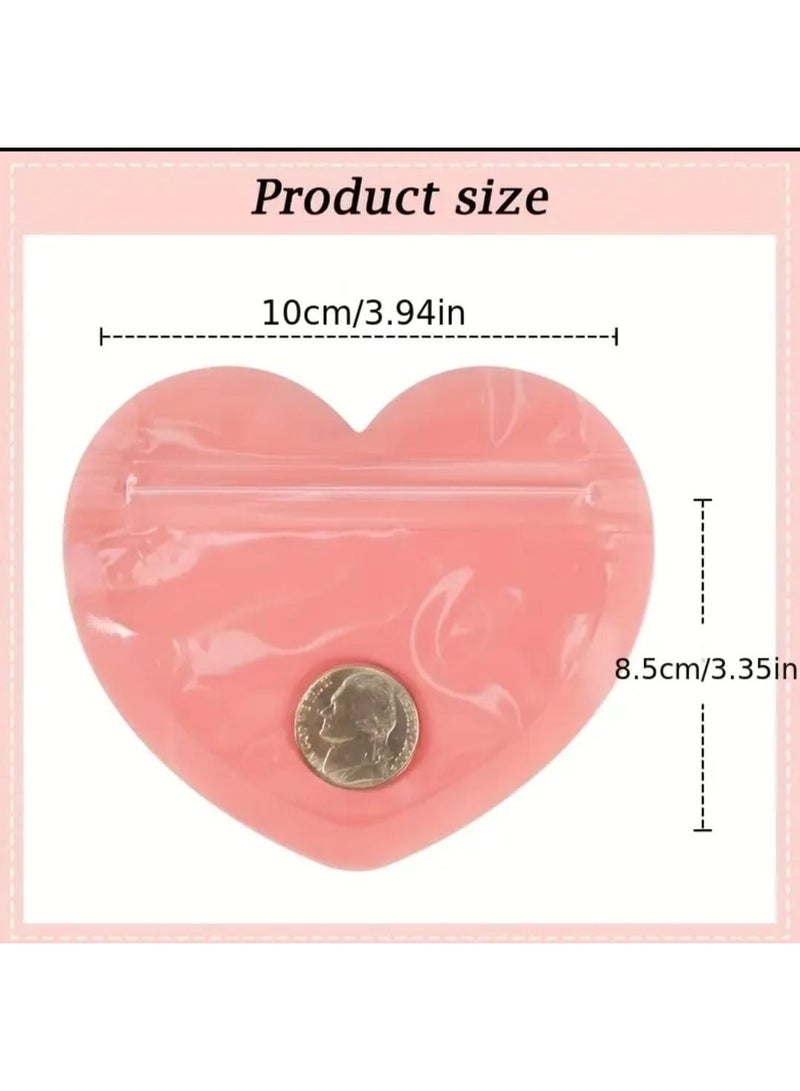 KRONFOL 25 pics Heart-Shaped Jewelry Bags Compatible for Earrings, Necklaces, Bracelets - Self-Sealing PVC Pouches with Cute Romantic Sealable Gift Bags for Valentine's Day, Birthdays, Weddings (Durable & Portable) - Image 3