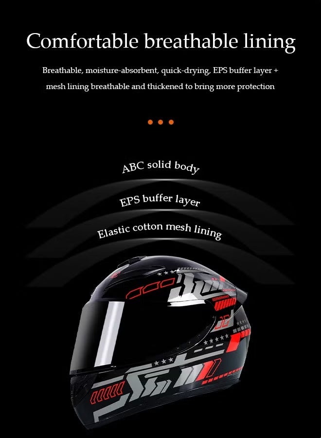 خوذة دراجة نارية كاملة الوجه مع واقي قابل للتعديل، فتحة تهوية عدسة مضادة للضباب، غلاف ABS، معدات راكب لأربعة مواسم، خوذة دراجة جبلية وطريق للبالغين - Image 5