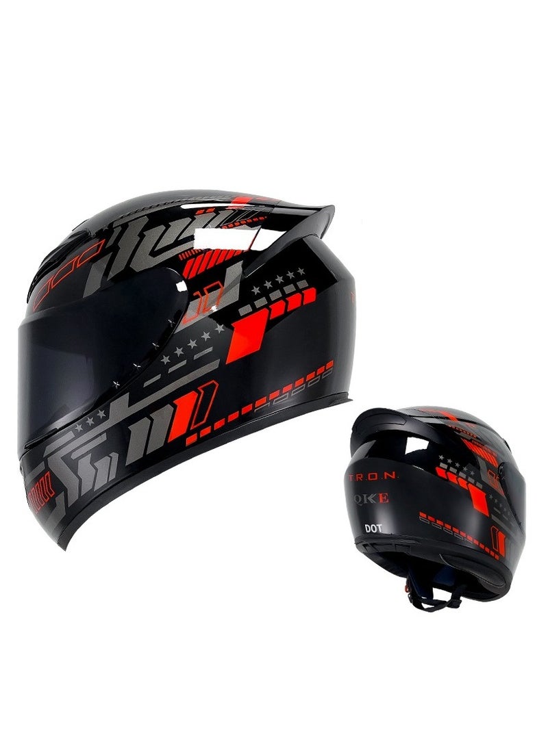 خوذة دراجة نارية كاملة الوجه مع واقي قابل للتعديل، فتحة تهوية عدسة مضادة للضباب، غلاف ABS، معدات راكب لأربعة مواسم، خوذة دراجة جبلية وطريق للبالغين - Image 1