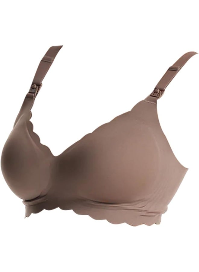 Momcozy Momcozy Jelly Strip - Seamless Floral Push Up Nursing Bra - YN46 - Dark Brown XL  - Image 3