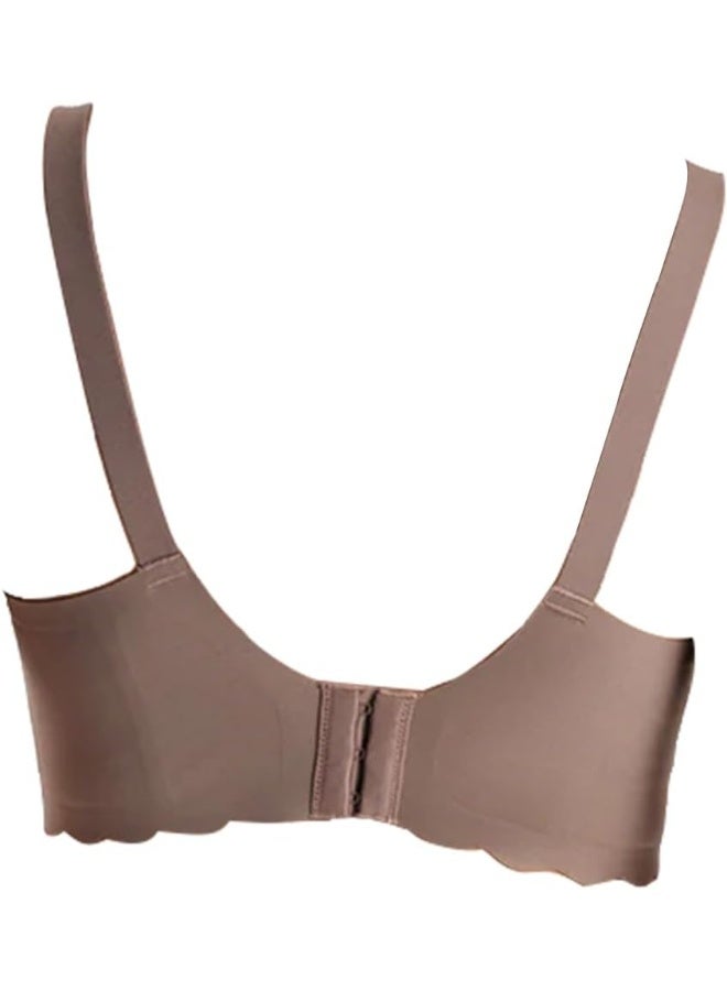 Momcozy Momcozy Jelly Strip - Seamless Floral Push Up Nursing Bra - YN46 - Dark Brown XL  - Image 4