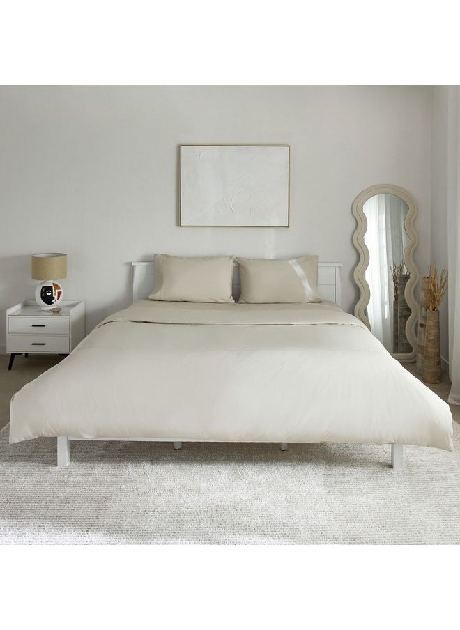 Home Box Purely-Percale 3-Piece 300TC Percale Queen King Duvet Quilt Cover Set 220 x 220 cm  - Image 3