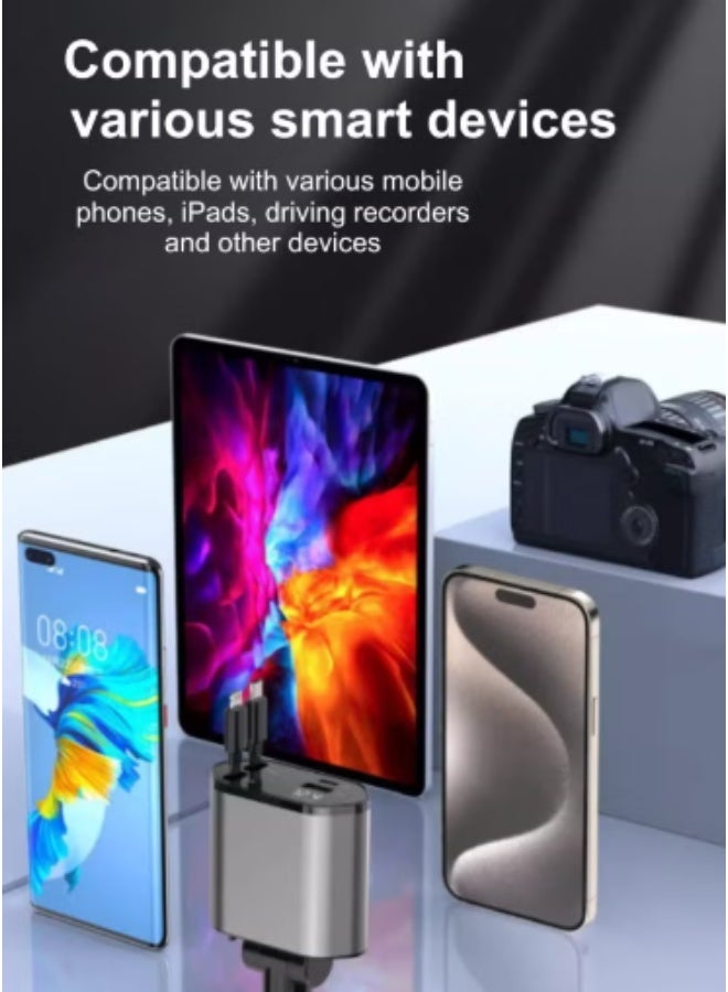 120W Car Charger, 4-In-1 USB Pd Car Charger Type C Fast Charging, Retractable Cable (31.5 Inch) And 2 Usb Ports Car Charger Adapter Type-C & Lightning Cables Compatible With Iphone 16/15/14/13/12 Pro Max Xr, Ipad, Pixel - Image 4