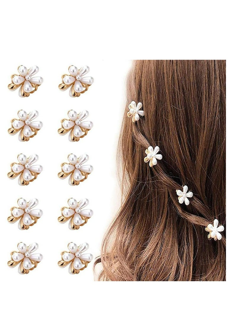 إسكدنيا 10 قطعة من الأقباط الصغيرة والميني مع تصميم الزهور، أقباط الشعر مع اللؤلؤ ذات النمط القديم، أقباط الزهور الحلوة، الشعر الزائف للفتيات، ومرشحات الشعر، مستلزمات الشعر للزفاف والقباط الشعرية للنساء، ال - Image 1