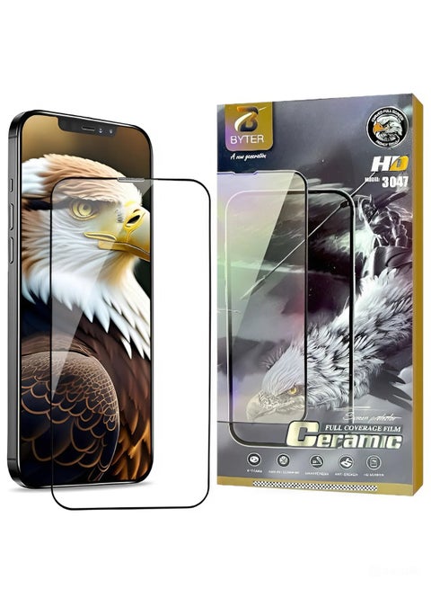 Ceramic screen protector for iPhone 12 Pro Max, anti-breakage and anti-scratch, with high clarity, maximum protection for the screen from scratches and breakage