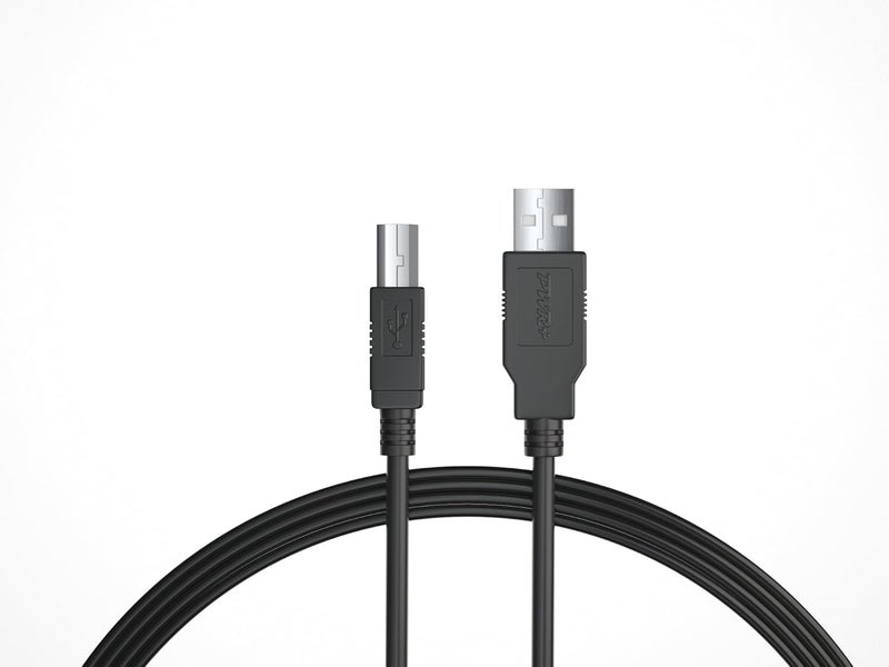 PWR+ كابل USB 2.0 بطول 6 أقدام من نوع A إلى نوع B عالي السرعة لواجهة الصوت، لوحة مفاتيح ميدي، ميكروفون USB، خلاط، مكبر صوت، شاشة، آلة موسيقية، نظام ضوء فلاش للابتوب ماك PC - Image 4